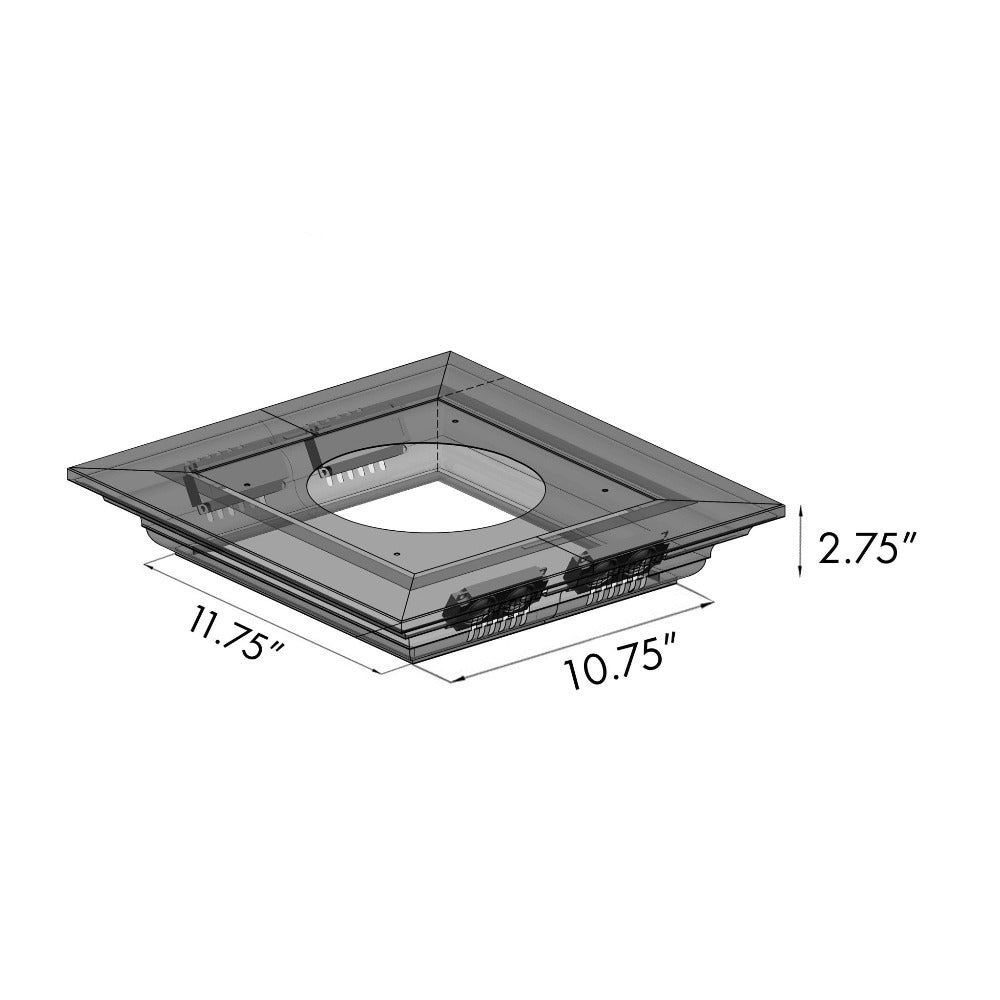 ZLINE 36 in. CrownSound™ Ducted Vent Island Mount Range Hood in Stainless Steel with Built-in Bluetooth Speakers (GL1iCRN-BT-36)