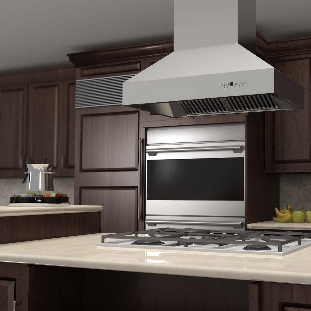ZLINE 36 in. Ducted Island Mount Range Hood in Outdoor Approved Stainless Steel (697i-304-36)