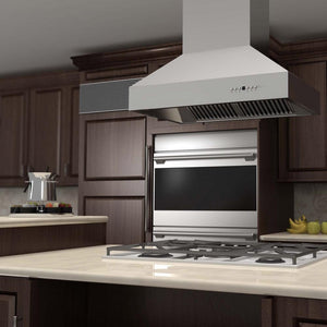 ZLINE 36 in. Ducted Island Mount Range Hood in Outdoor Approved Stainless Steel (697i-304-36)