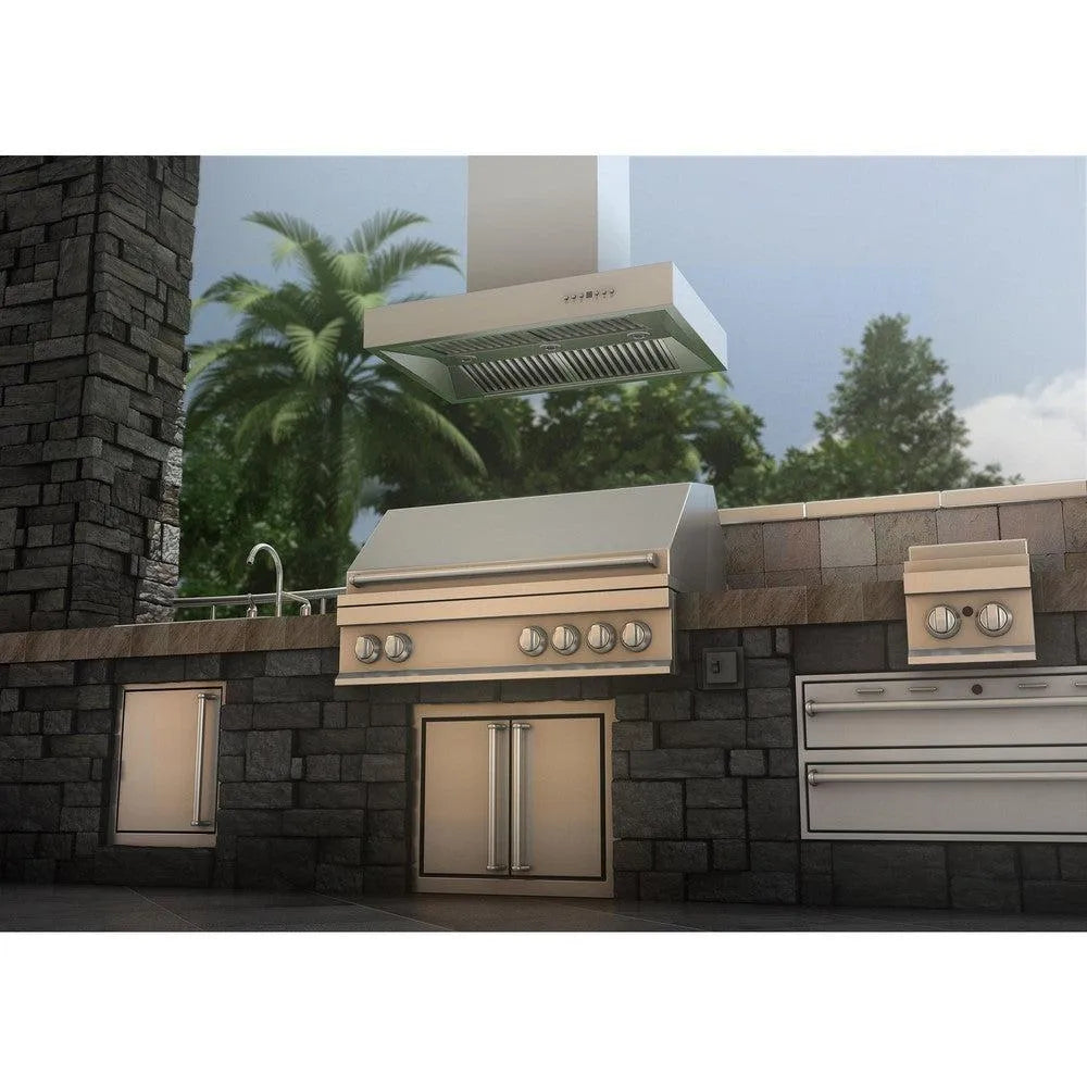 ZLINE 48 in. Ducted Outdoor Island Mount Range Hood in Stainless Steel (KECOMi-304-48)