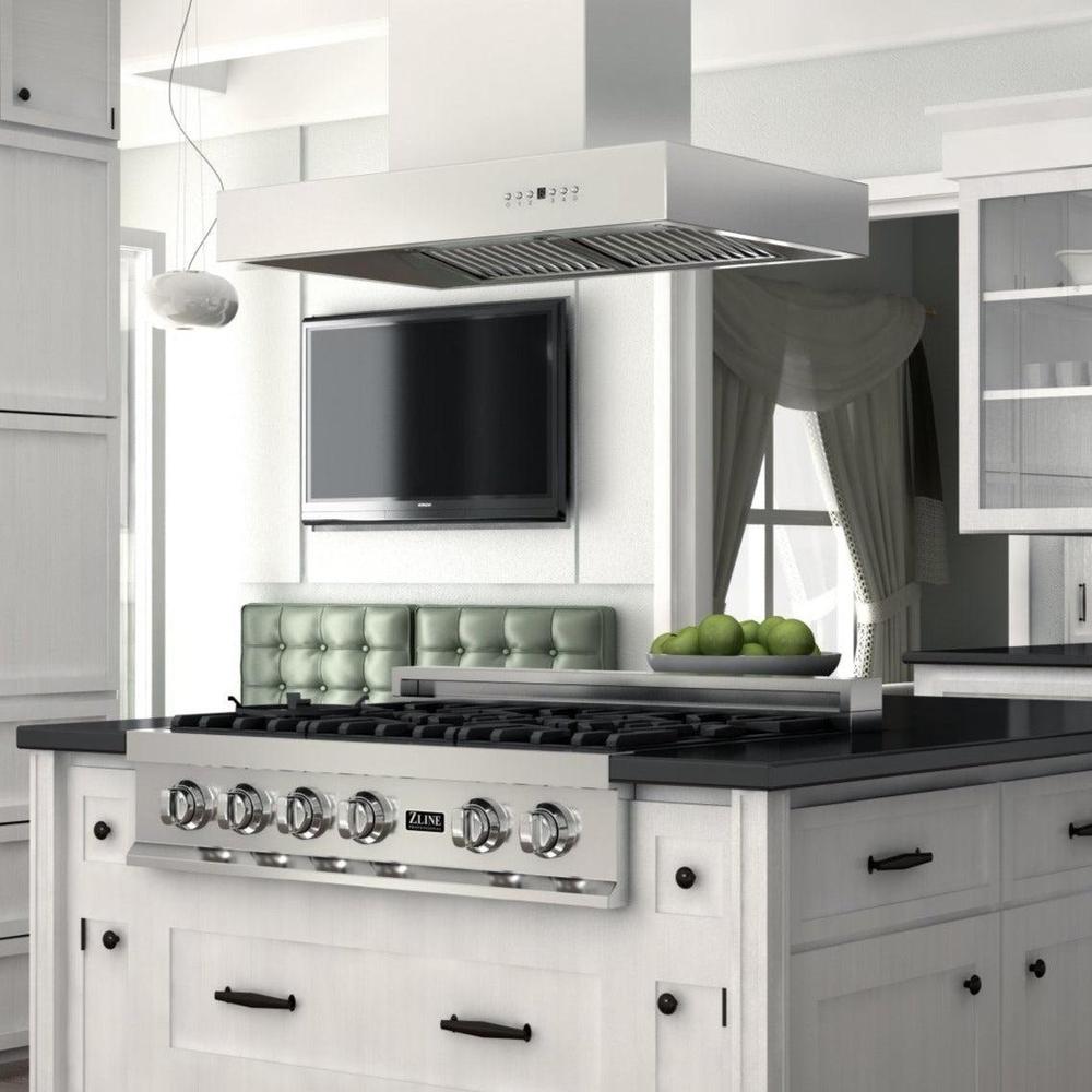 ZLINE 42 in. Ducted Outdoor Island Mount Range Hood in Stainless Steel (KECOMi-304-42)