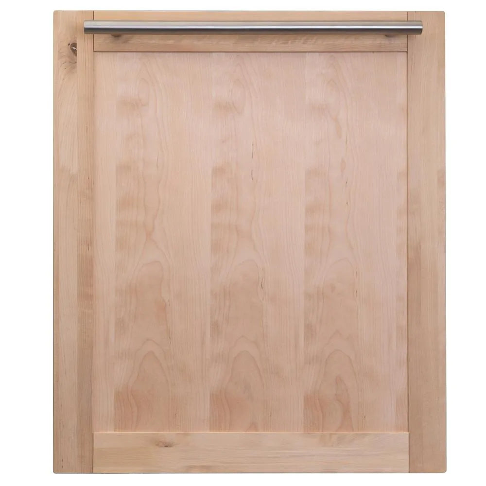 ZLINE 24 in. Top Control Dishwasher with Unfinished Wooden Panel and Modern Style Handle, 52dBa (DW-UF-24) main image.