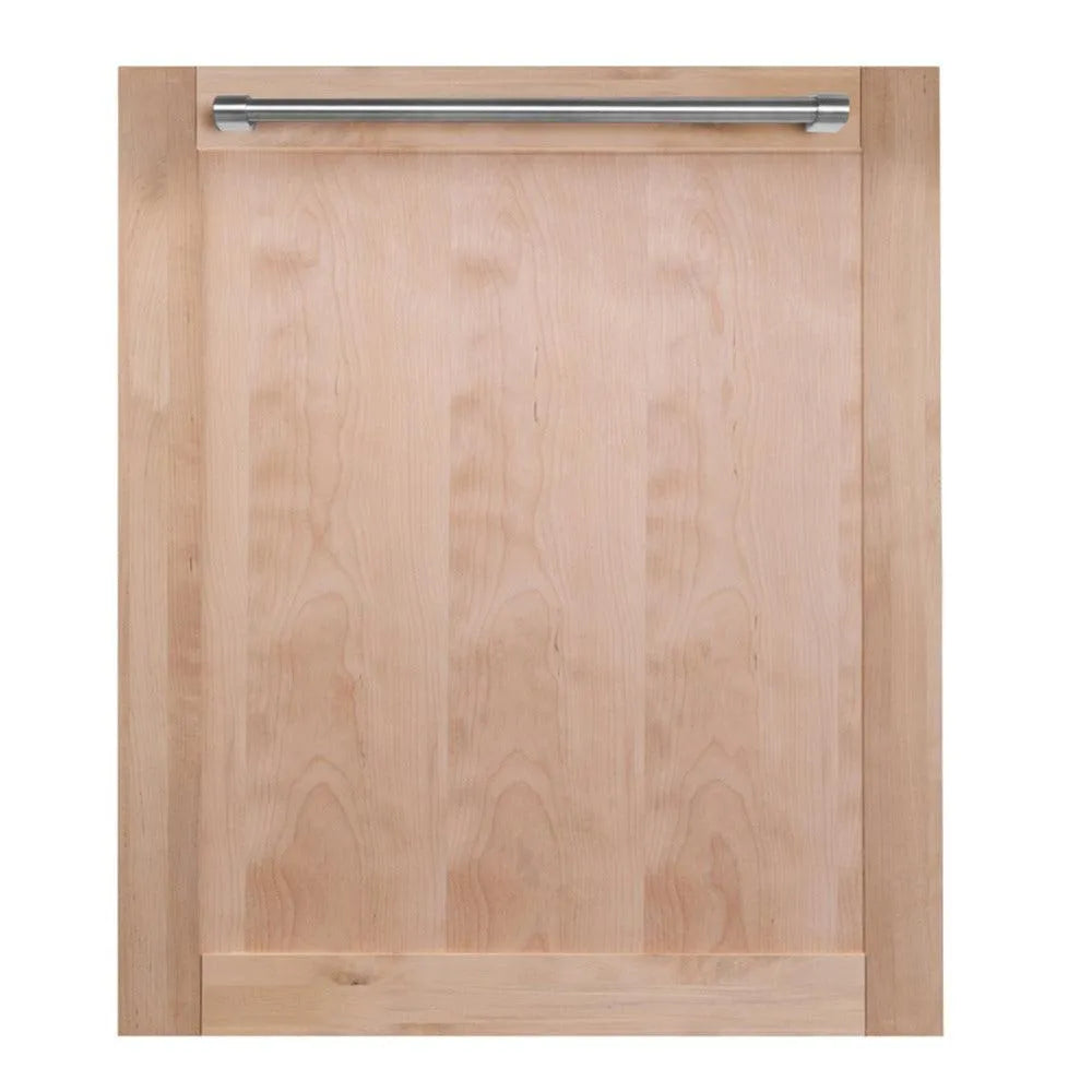 ZLINE 24 in. Top Control Dishwasher with Unfinished Wooden Panel and Traditional Style Handle, 52dBa (DW-UF-H-24) main image.