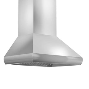 ZLINE Professional Ducted Wall Mount Range Hood in Stainless Steel (687) side.