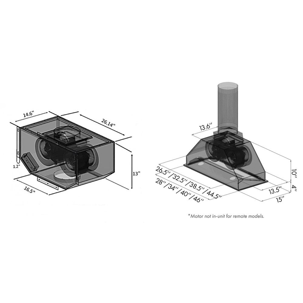 ZLINE 40 in. Remote Blower Ducted Range Hood Insert in Stainless Steel (695-RD-40)