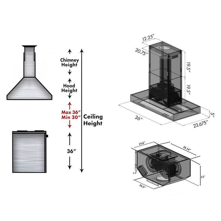 ZLINE 60 in. Ducted Professional Island Mount Range Hood in Stainless Steel (KECOMi-60)