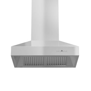 ZLINE 36 in. Ducted Wall Mount Range Hood in Outdoor Approved Stainless Steel (697-304-36) underneath.