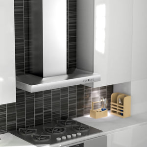 ZLINE 36 in. Convertible Vent Wall Mount Range Hood in Stainless Steel with Crown Molding (KECRN-36)