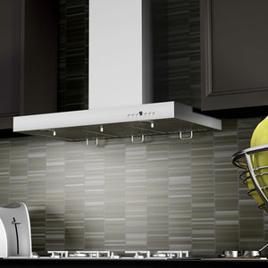 ZLINE 36 in. Convertible Vent Wall Mount Range Hood in Stainless Steel with Crown Molding (KECRN-36)