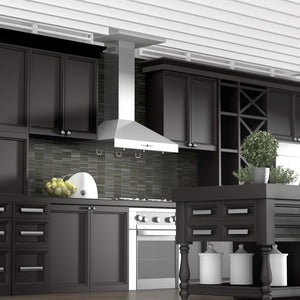 ZLINE 36 in. Convertible Vent Wall Mount Range Hood in Stainless Steel with Crown Molding (KL3CRN-36)