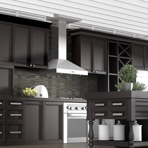 ZLINE 36 in. Convertible Vent Wall Mount Range Hood in Stainless Steel with Crown Molding (KL3CRN-36)