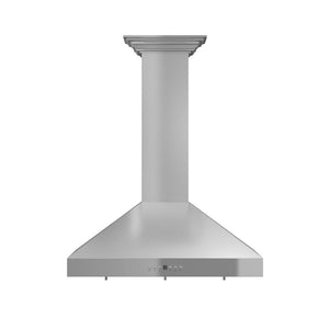 ZLINE 30 in. Convertible Vent Convertible Vent Wall Mount Range Hood in Stainless Steel with Crown Molding (KL3CRN-30) front.