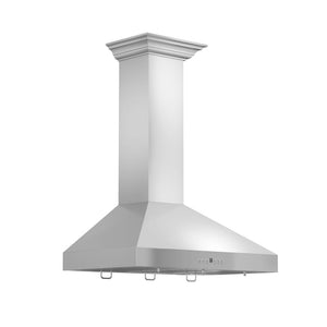 ZLINE 48 in. Convertible Vent Convertible Vent Wall Mount Range Hood in Stainless Steel with Crown Molding (KL3CRN-48)