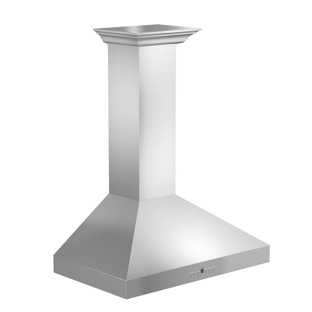 ZLINE 48 in. Convertible Vent Convertible Vent Wall Mount Range Hood in Stainless Steel with Crown Molding (KL3CRN-48) top.