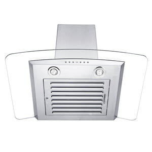 ZLINE 36 in. Convertible Vent Wall Mount Range Hood in Stainless Steel and Glass with Crown Molding (KZCRN-36) bottom.