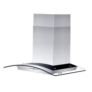 ZLINE 36 in. Convertible Vent Wall Mount Range Hood in Stainless Steel and Glass with Crown Molding (KZCRN-36)
