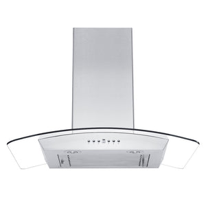 ZLINE 36 in. Convertible Vent Wall Mount Range Hood in Stainless Steel and Glass with Crown Molding (KZCRN-36) under.