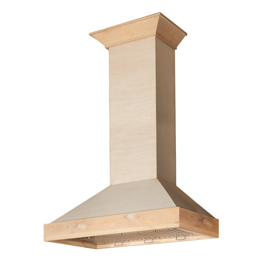 ZLINE 36 in. Ducted Unfinished Wooden Wall Mount Range Hood (KBUF-36)