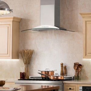 ZLINE 30 in. Convertible Vent Wall Mount Range Hood in Stainless Steel and Glass (KN-30)