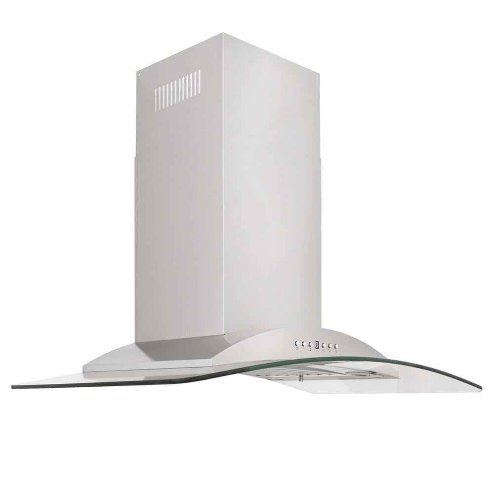 ZLINE 36 in. Convertible Vent Convertible Vent Wall Mount Range Hood in Stainless Steel and Glass (KN-36)