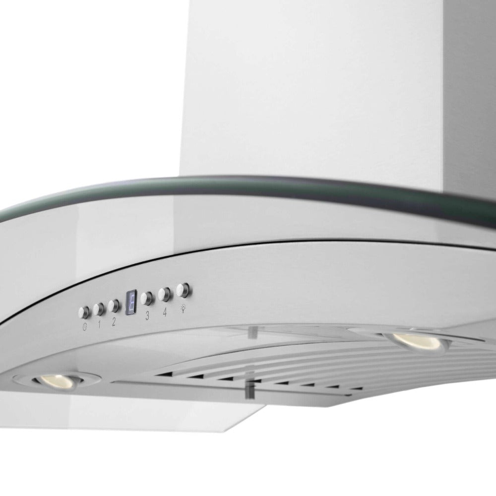 ZLINE 36 in. Convertible Vent Wall Mount Range Hood in Stainless Steel and Glass (KN4-36)