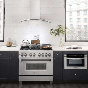 ZLINE 36 in. Convertible Vent Wall Mount Range Hood in Stainless Steel and Glass (KN4-36)