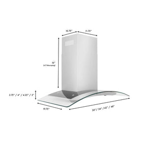 ZLINE 36 in. Convertible Vent Wall Mount Range Hood in Stainless Steel and Glass (KN4-36)