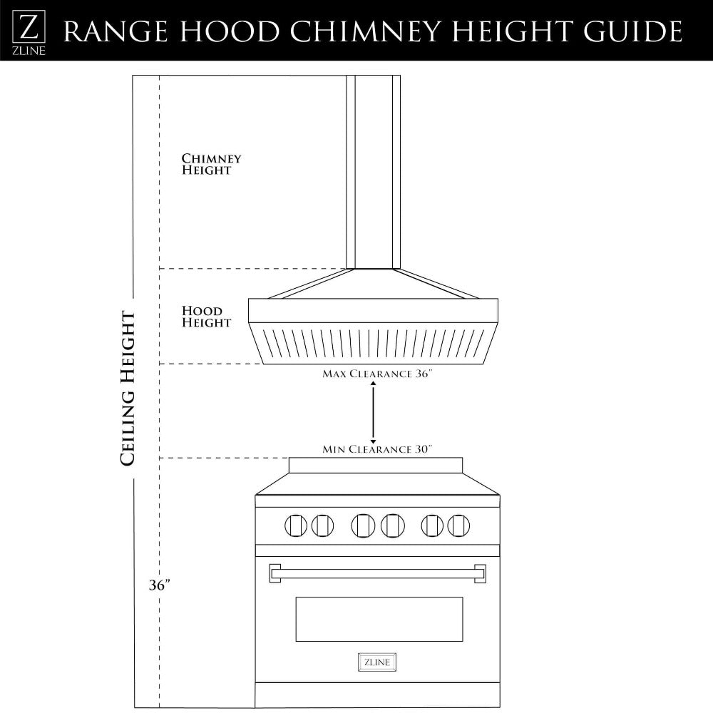 ZLINE 30 in. Convertible Vent Wall Mount Range Hood in Stainless Steel and Glass (KN4-30)
