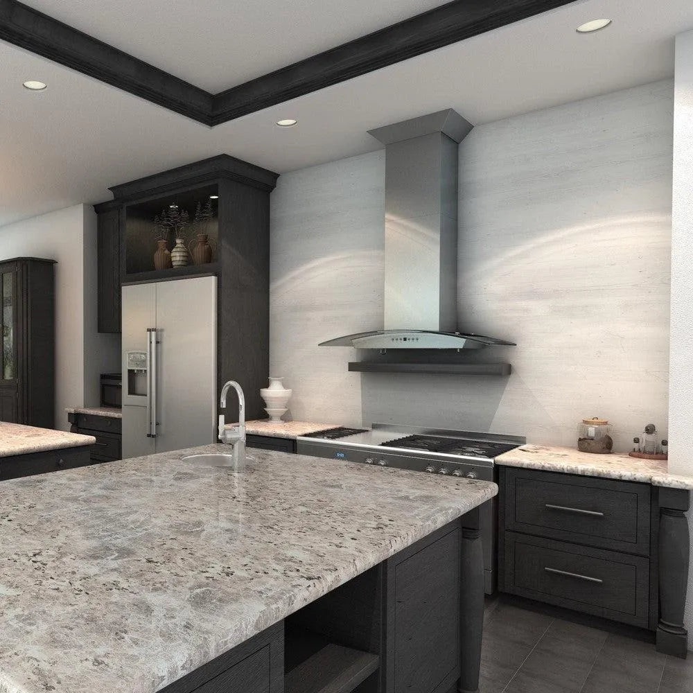 ZLINE 36 in. Convertible Vent Wall Mount Range Hood in Stainless Steel and Glass (KZ-36)