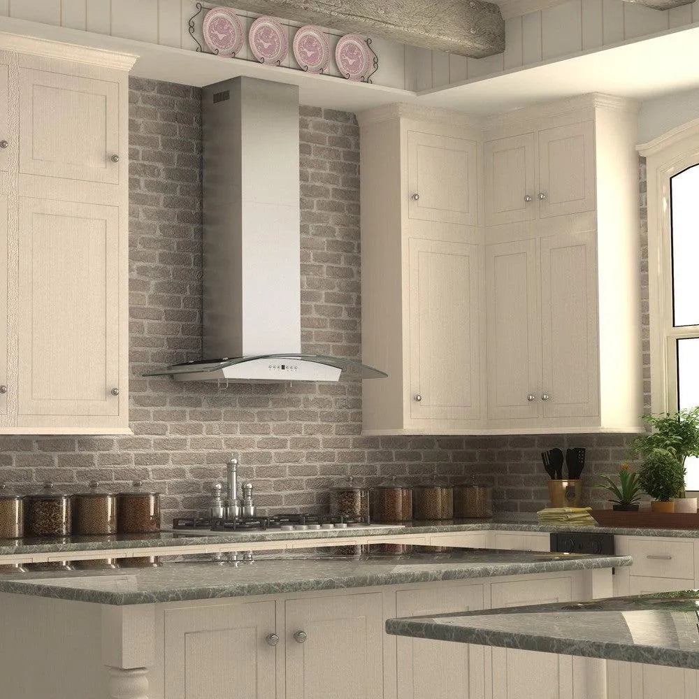 ZLINE 30 in. Convertible Vent Wall Mount Range Hood in Stainless Steel and Glass (KZ-30)