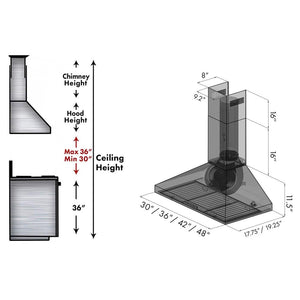 ZLINE 42 in. Convertible Vent Wall Mount Range Hood in Stainless Steel (KL3-42)