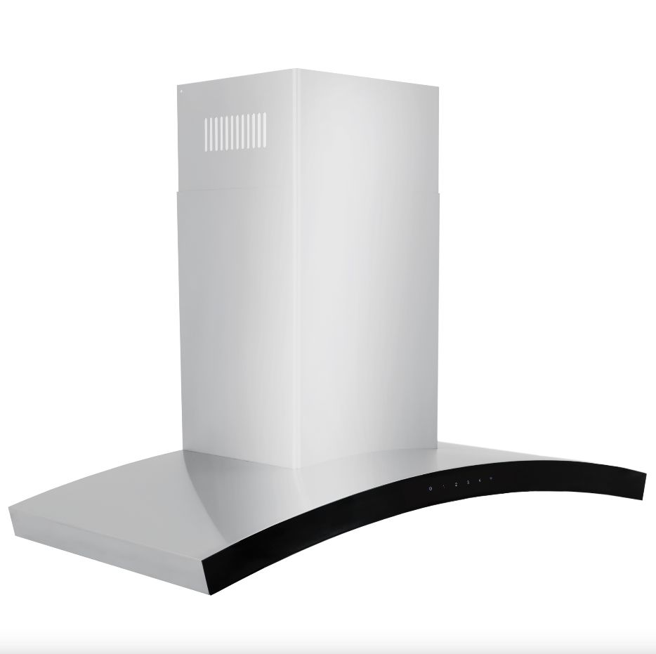 ZLINE Wall Mount Range Hood in Stainless Steel (KN6) side.