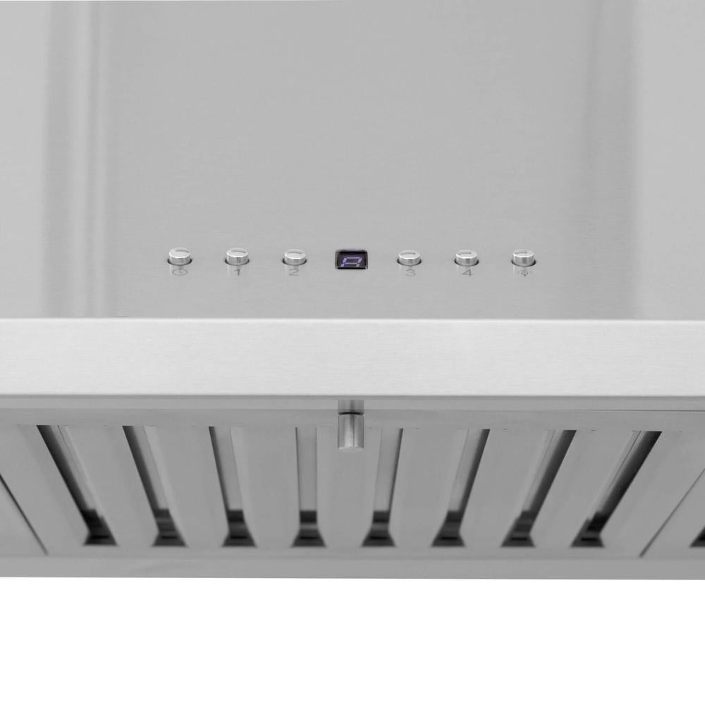ZLINE 42 in. CrownSound™ Ducted Vent Wall Mount Range Hood in Stainless Steel with Built-in Bluetooth Speakers (KL2CRN-BT-42)