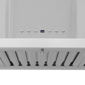 ZLINE 42 in. CrownSound™ Ducted Vent Wall Mount Range Hood in Stainless Steel with Built-in Bluetooth Speakers (KL2CRN-BT-42)