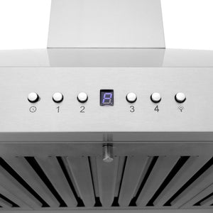 ZLINE 36 in. CrownSound™ Ducted Vent Wall Mount Range Hood in Stainless Steel with Built-in Bluetooth Speakers (KL3CRN-BT-36)