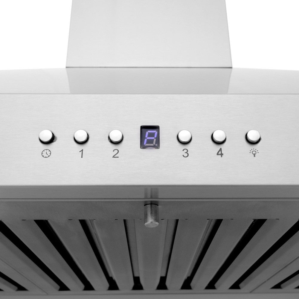 ZLINE 42 in. CrownSound™ Ducted Vent Wall Mount Range Hood in Stainless Steel with Built-in Bluetooth Speakers (KL3CRN-BT-42)