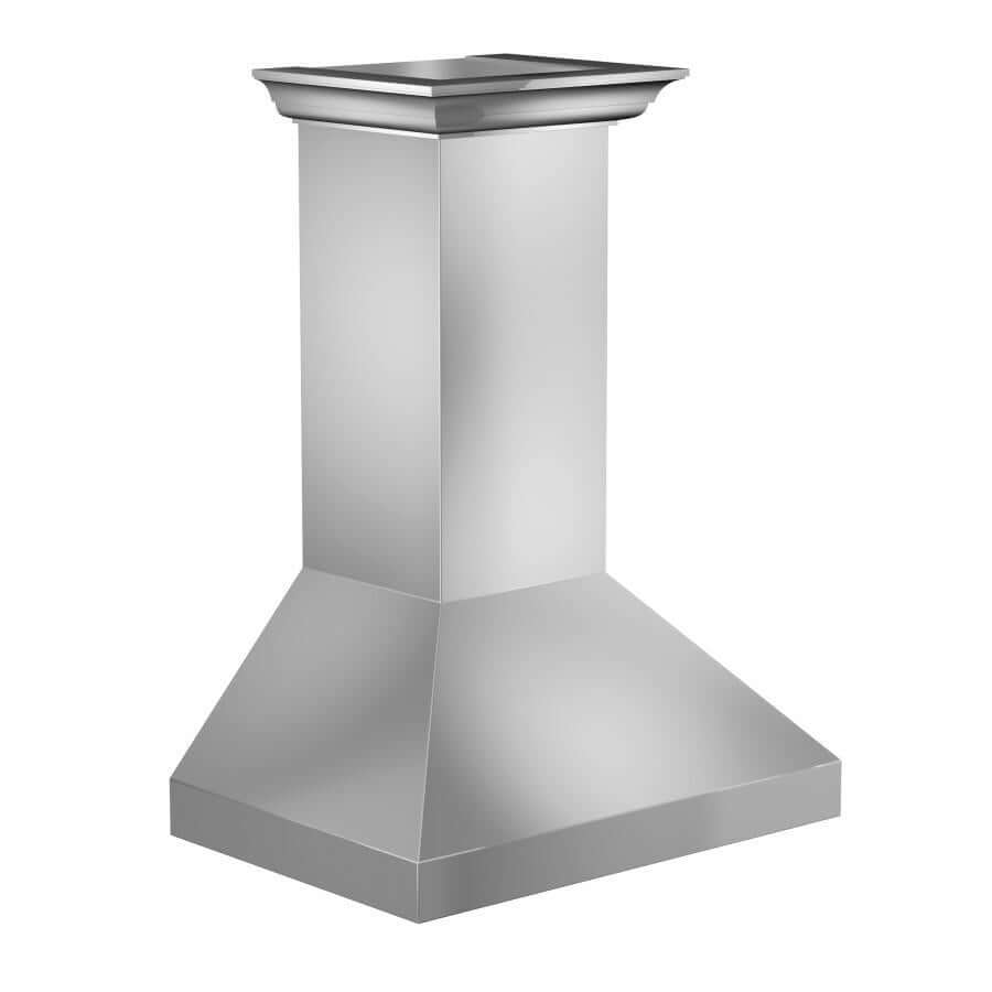ZLINE 30 in. Professional Convertible Vent Wall Mount Range Hood in Stainless Steel with Crown Molding (597CRN-30)