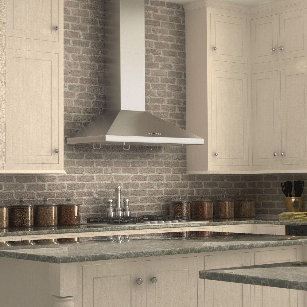 ZLINE 30 in. Convertible Vent Wall Mount Range Hood in Stainless Steel with Crown Molding (KL2CRN-30)