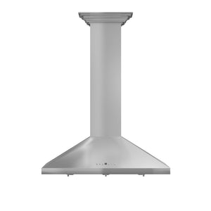 ZLINE 42 in. Convertible Vent Wall Mount Range Hood in Stainless Steel with Crown Molding (KL2CRN-42)