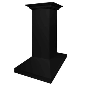 ZLINE Wooden Island Mount Range Hood in Black (KBiCC) side.