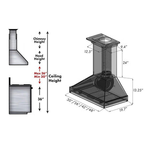 ZLINE 30 in. Convertible Vent Wooden Wall Mount Range Hood in Antigua and Walnut (KBAR-30)