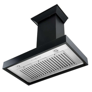ZLINE 30 in. Convertible Vent Wooden Wall Mount Range Hood in Black (KBCC-30)