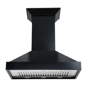 ZLINE 36 in. Convertible Vent Wooden Wall Mount Range Hood in Black (KBCC-36)