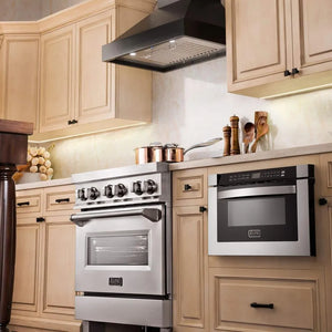 ZLINE 36 in. Convertible Vent Wooden Wall Mount Range Hood in Black (KBCC-36)