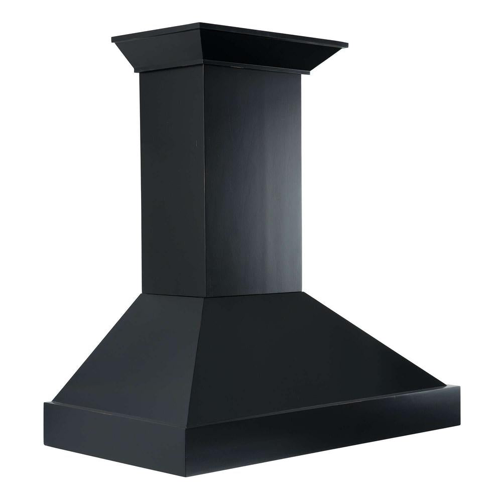 ZLINE 36 in. Convertible Vent Wooden Wall Mount Range Hood in Black