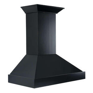 ZLINE 36 in. Convertible Vent Wooden Wall Mount Range Hood in Black