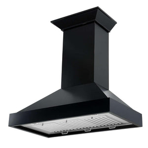 ZLINE 36 in. Convertible Vent Wooden Wall Mount Range Hood in Black (KBCC-36)