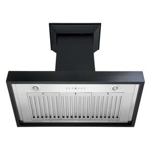 ZLINE 36 in. Convertible Vent Wooden Wall Mount Range Hood in Black (KBCC-36)