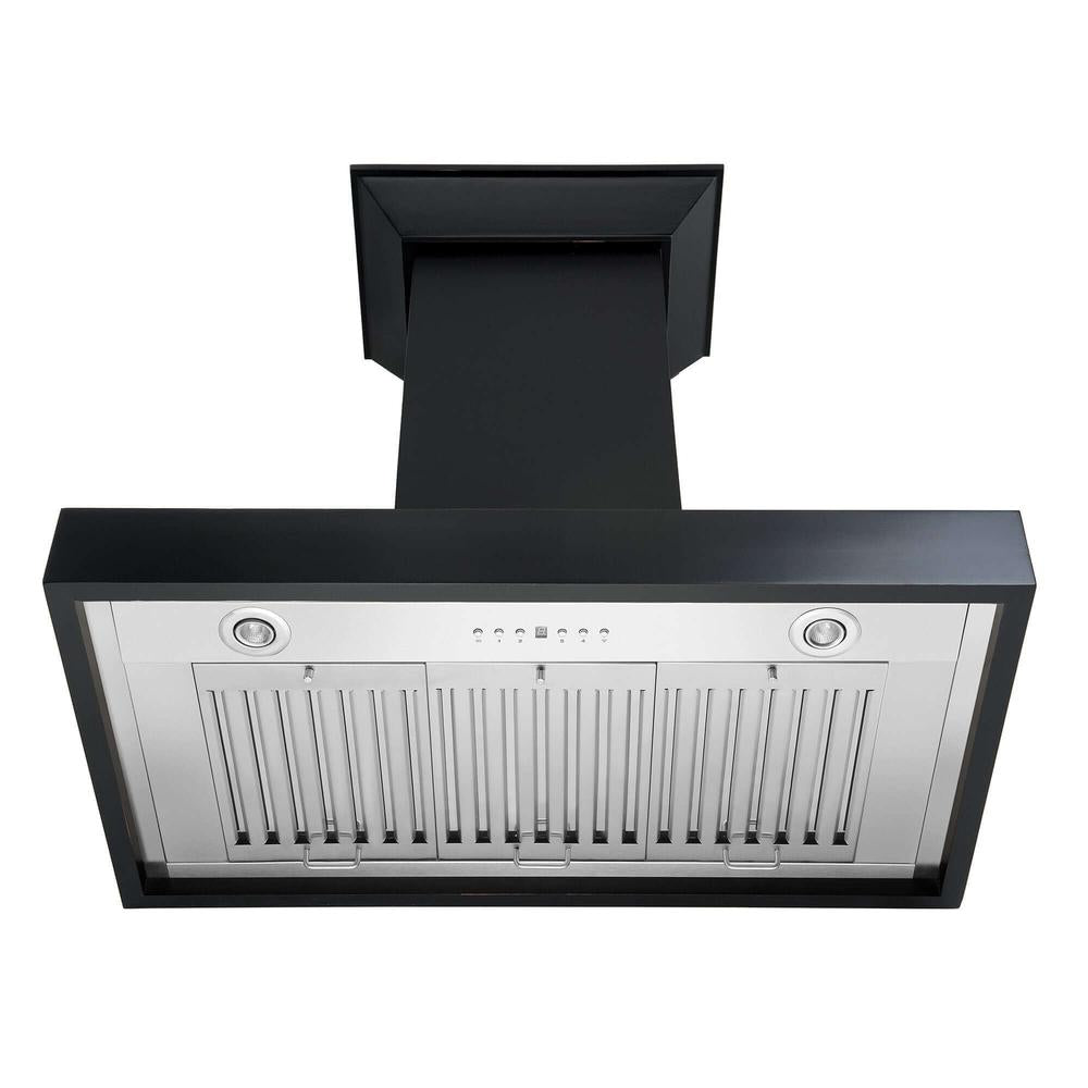 ZLINE 30 in. Convertible Vent Wooden Wall Mount Range Hood in Black (KBCC-30)