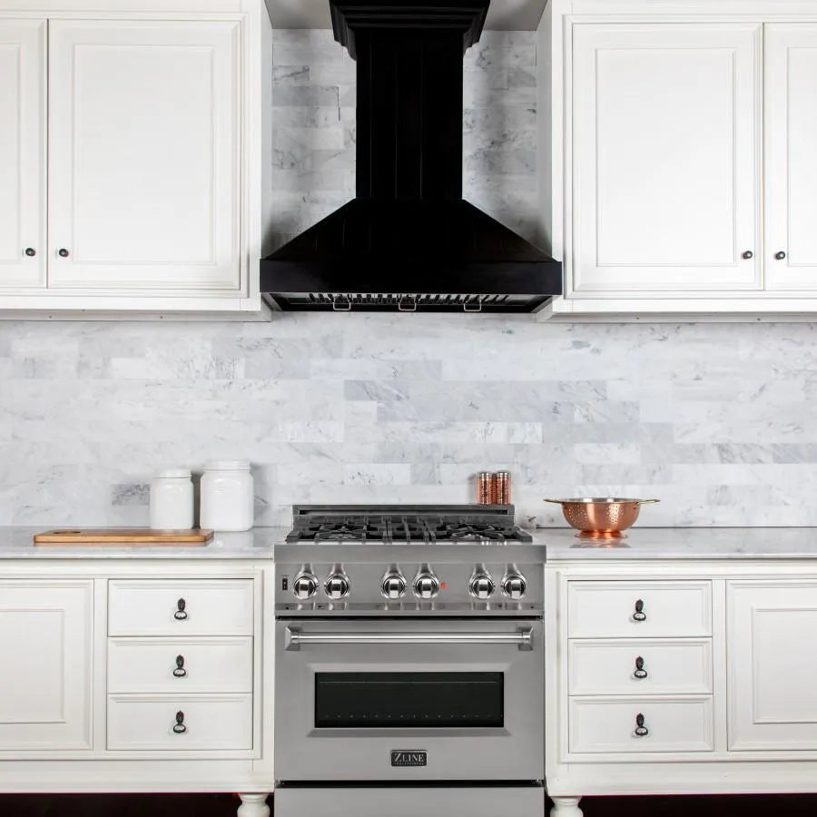 ZLINE 30 in. Wooden Convertible Vent Wall Mount Range Hood in Black (KPCC-30)